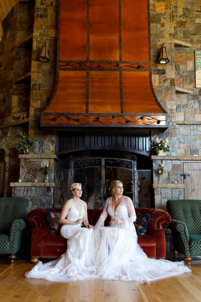 Caroline and Courtney mountain wedding photography near Mammoth Lakes