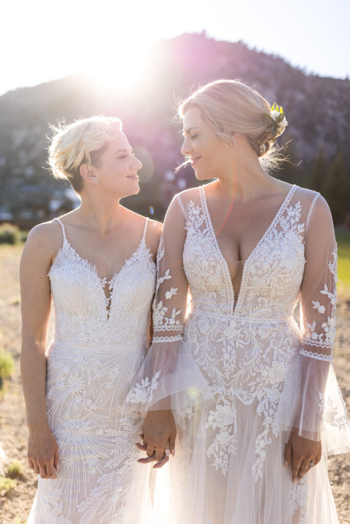 Caroline and Courtney mountain wedding photography near Mammoth Lakes