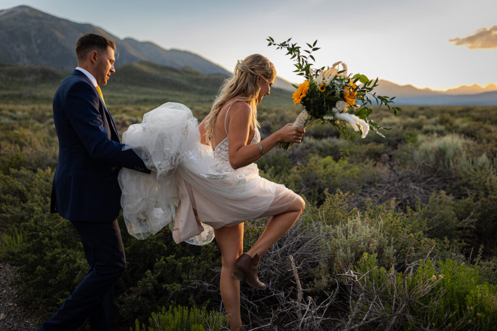 Sarah and Grae wedding photography in the Eastern Sierra mountains
