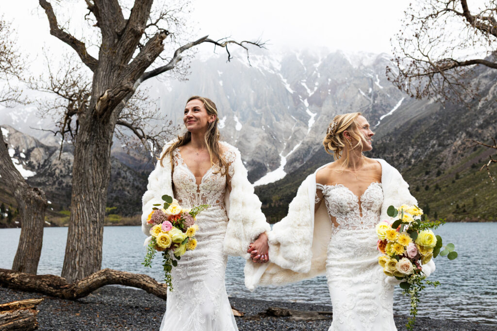 Eastern Sierra elopement location with alpine mountain views