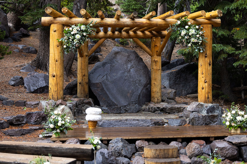 Forest Chapel Mammoth Lakes wedding ceremony setting near Twin Lakes detail placeholder